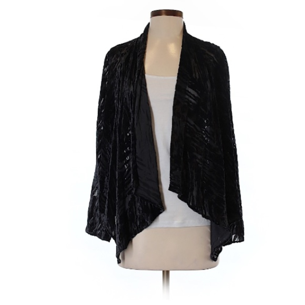 Ecote Purple Zebra Velvet Cardigan